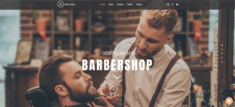 Hair salon website template example