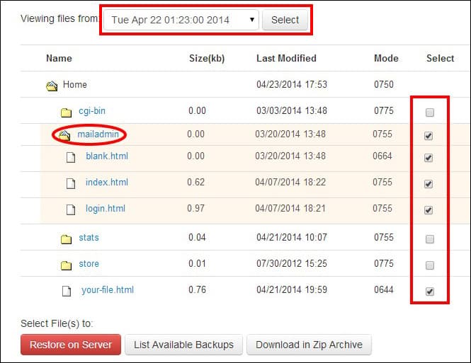 web server files backup