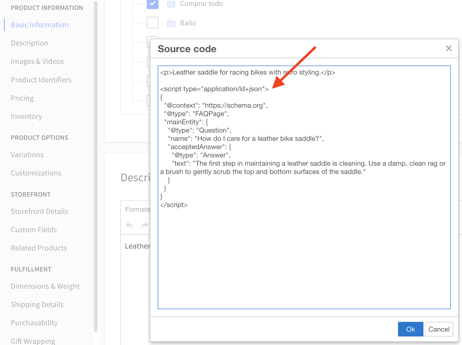 BigCommerce Source Code Window