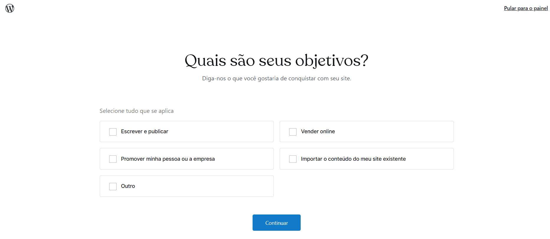 Começando um site com o WordPress.com