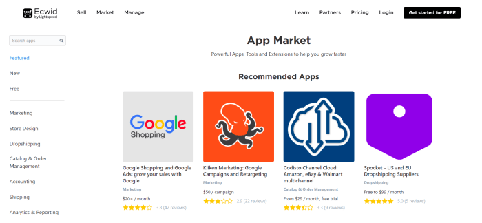 ecwid app market