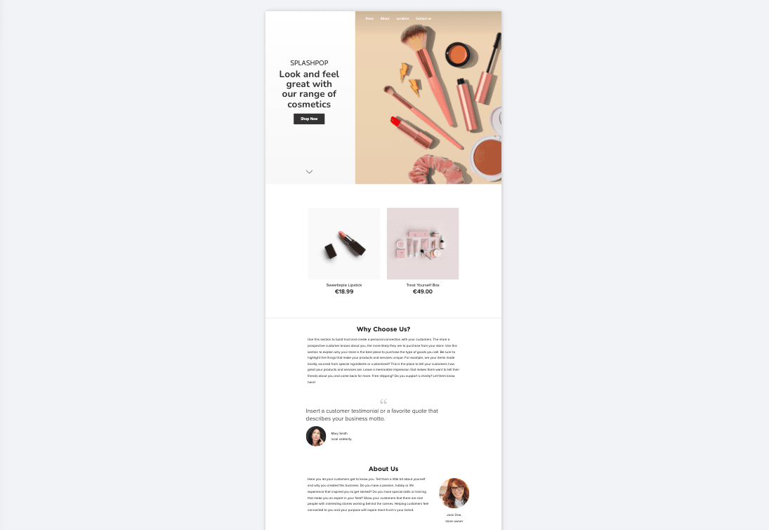 ecwid page layout