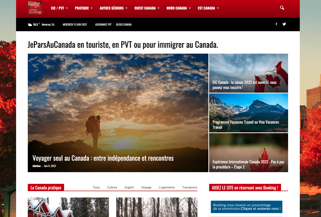 exemple de site wordpress je pars au canada