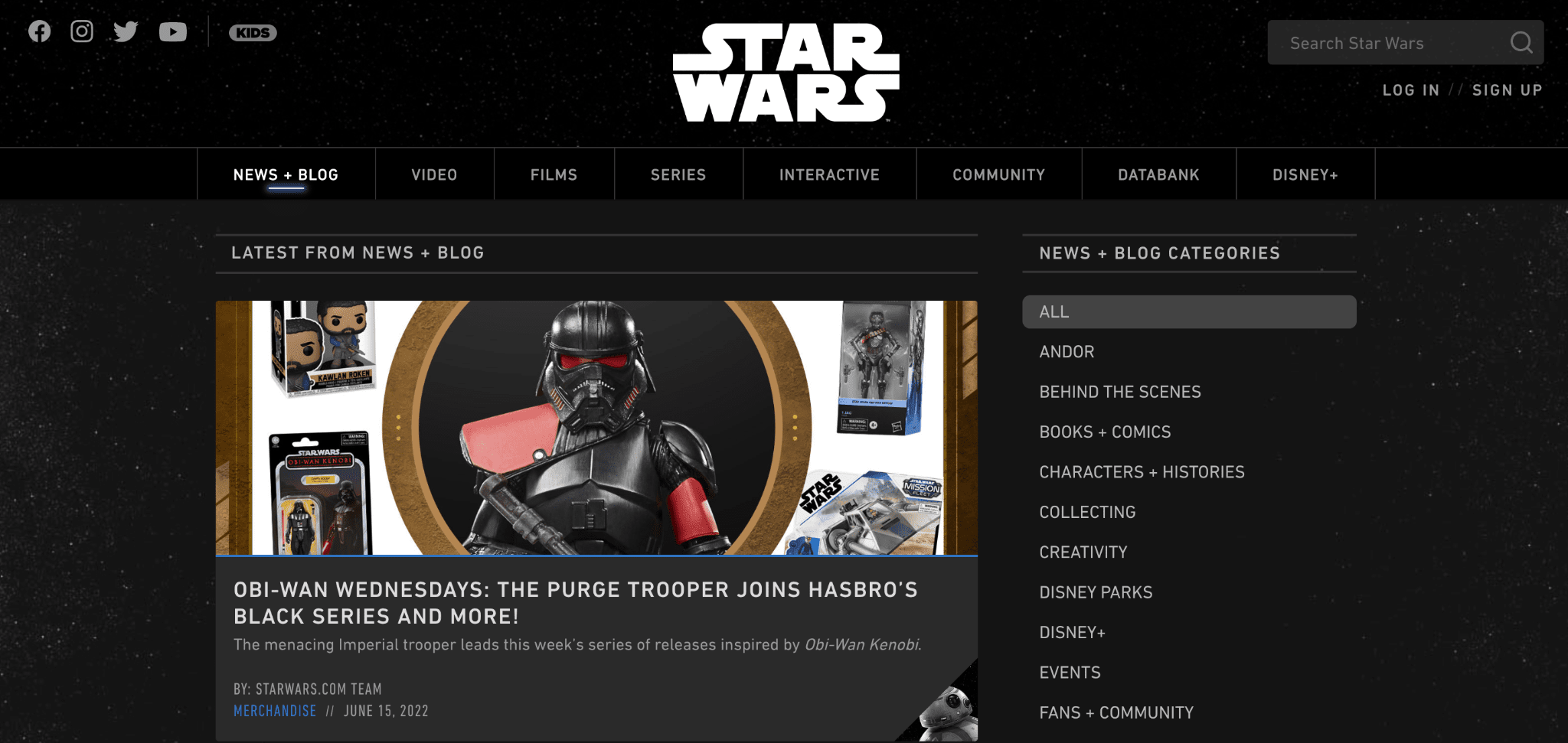 exemple de site wordpress star wars