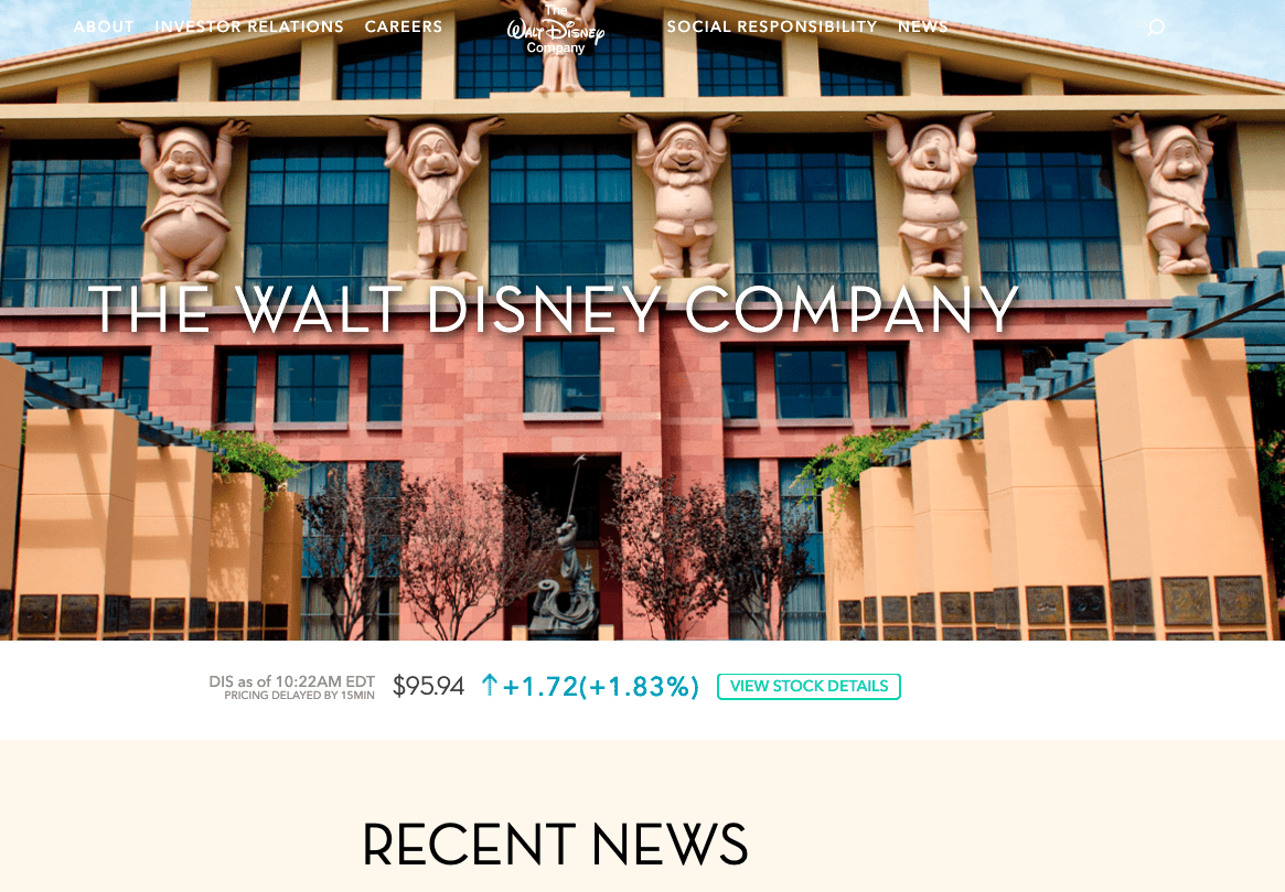 exemple de site wordpress walt disney company