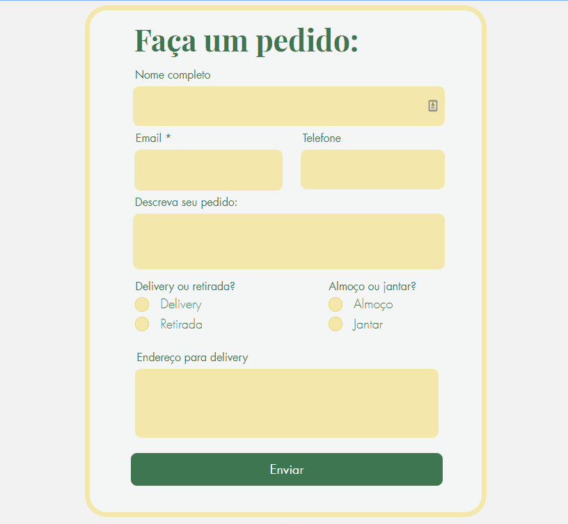 formulário de contato wix