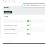 Gambio Template Einstellungen