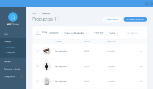 Wix ecommerce gestor de productos