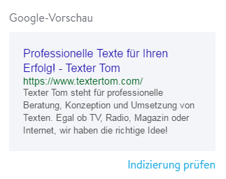 Google Beschreibung Vorschau Jimdo