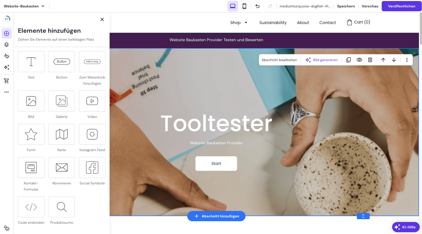 hostinger website builder editor de