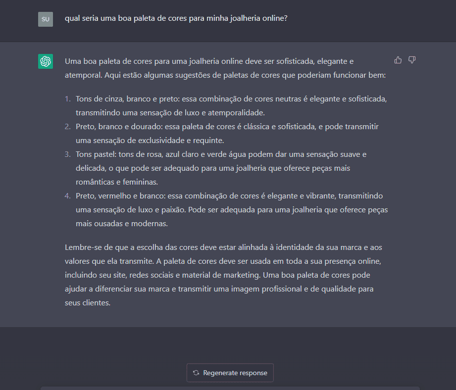 chatgpt paleta cores
