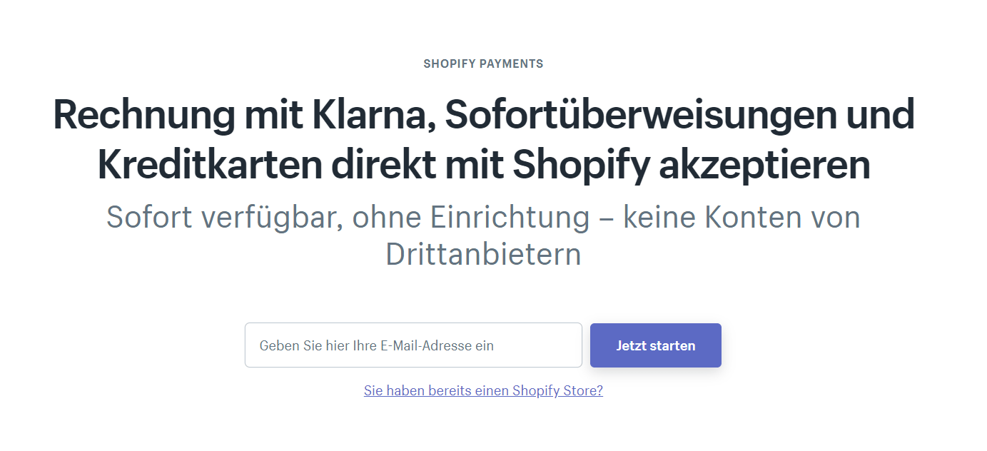 shopify payments deutschland