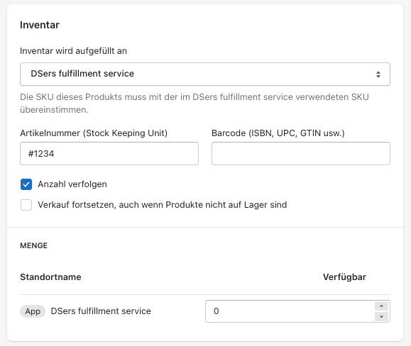 shopify sku inventar verfolgen