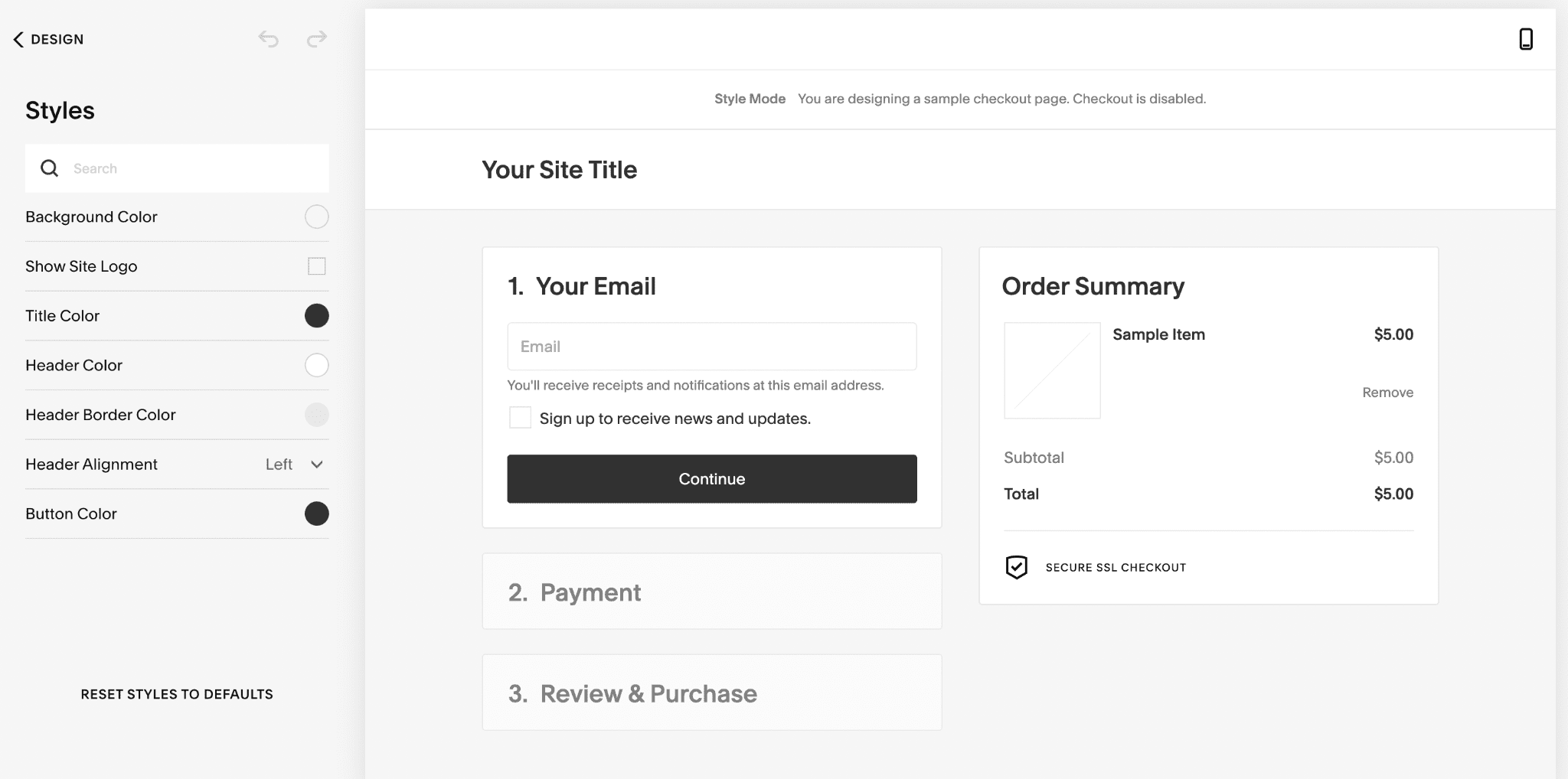 squarespace checkout