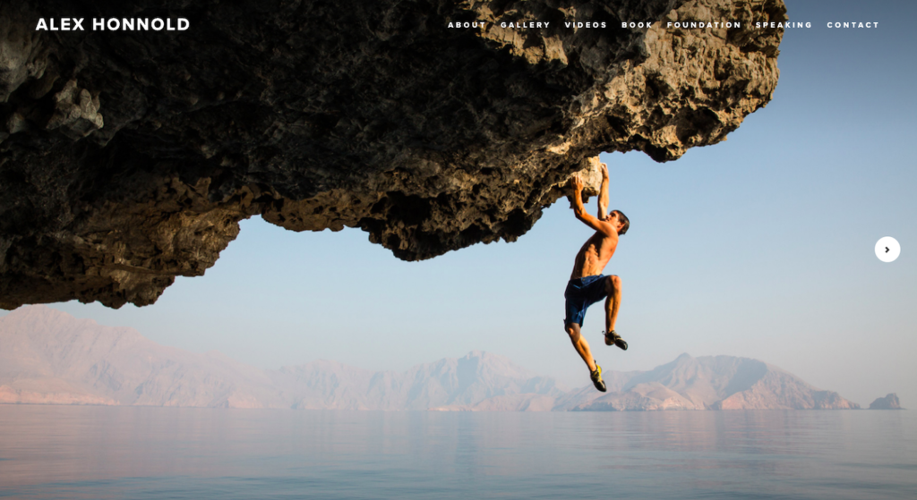 squarespace website - alex honnold personal site