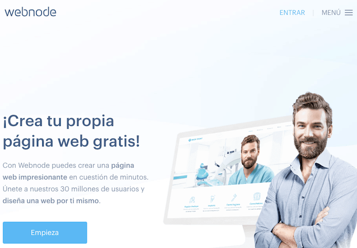 Webnode es una páginas para crear páginas web