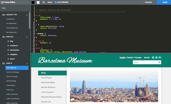 Weebly custom code backend