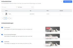 Weebly Ecommerce: Artikel-Übersicht