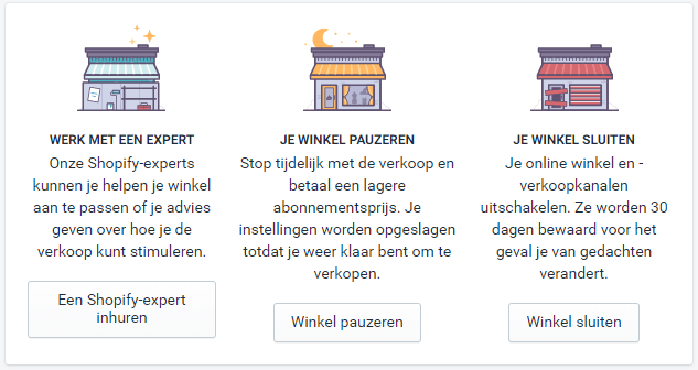 Winkel sluiten Shopify