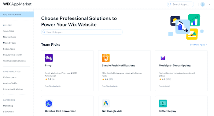 wix app market