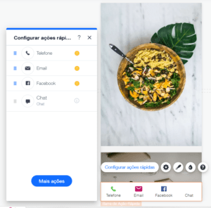 wix barra ação rápida