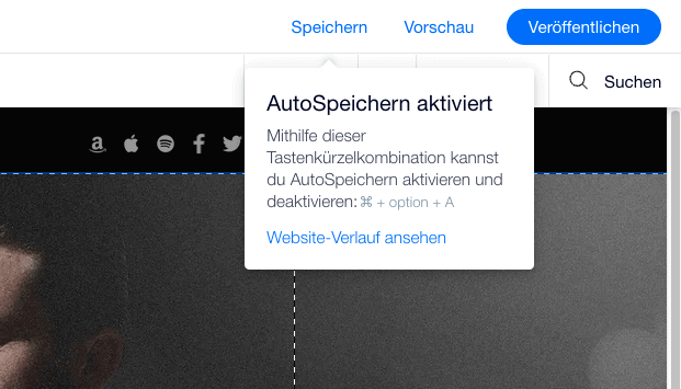 wix editor autospeichern