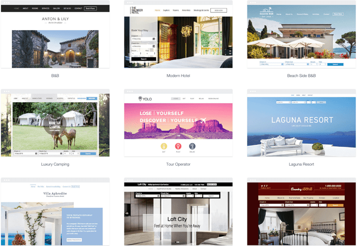 wix hotels templates