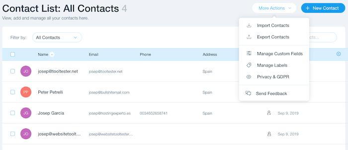 wix members import export data