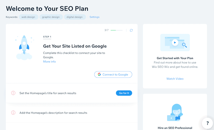 wix portfolio seo plan