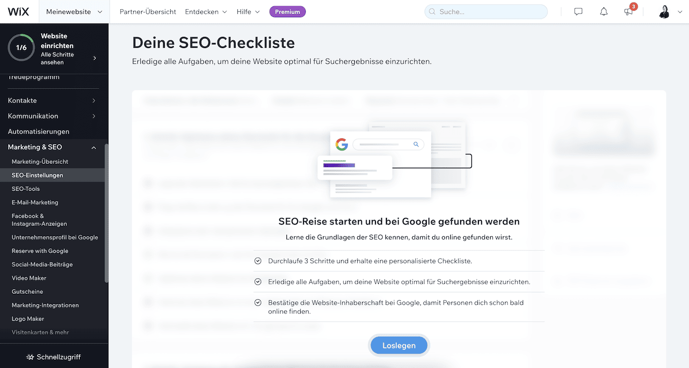 wix seo checkliste