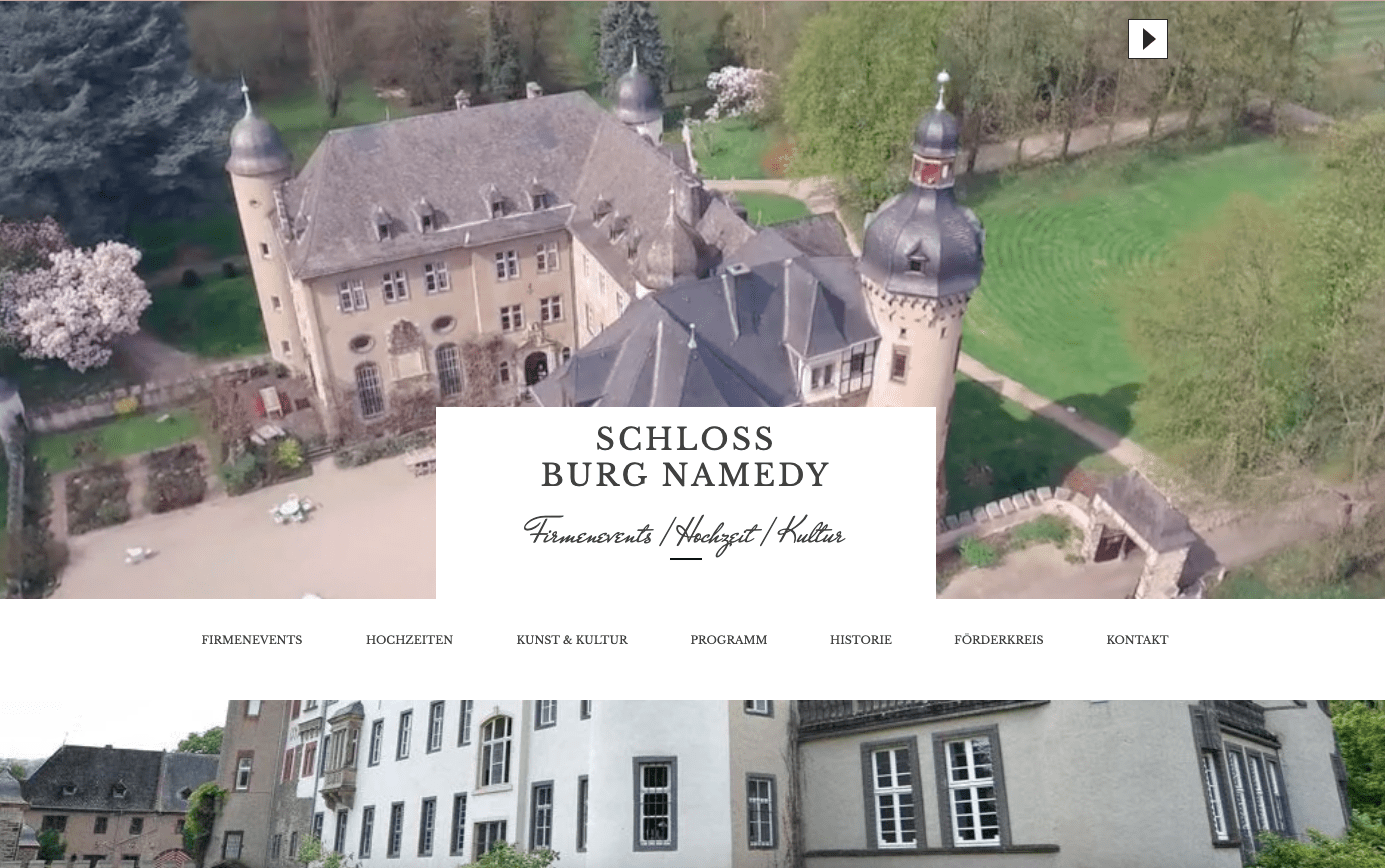 wix website beispiel schloss namedy