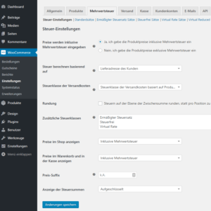 woocommerce steuereinstellungen