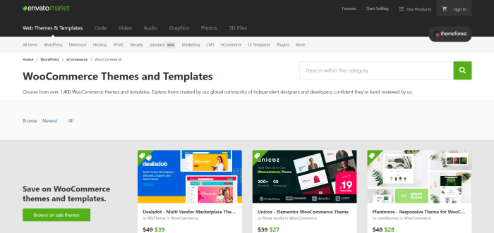 WooCommerce themes on ThemeForest