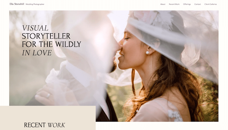 modèle wix photographe noces