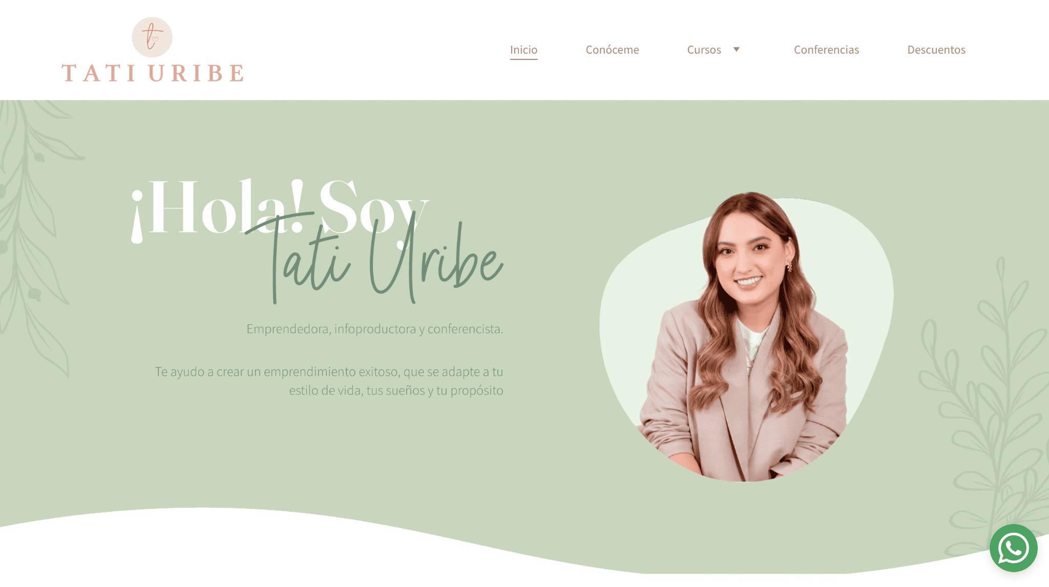 zyro website example - tati uribe